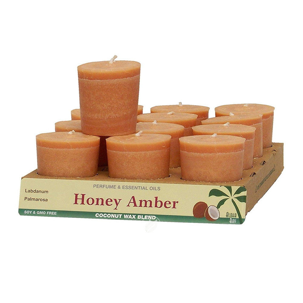 Aloha Bay Votives Honey Amber Candles, 12 Ea